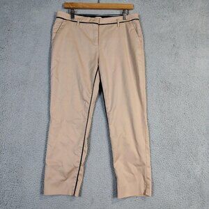 Dorothee Schumacher Pants Womens 4 Beige Wool Blend Straight Leg Cropped Preppy